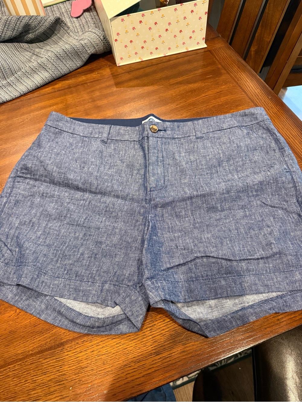 Old Navy Women's Linen-Blend Blue Shorts
